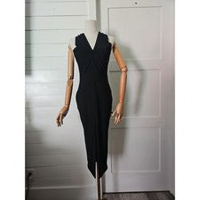 Moda Vestido Nova Selene Midi Para Mujer Talla L Negro Sin Mangas Cruzado Espalda