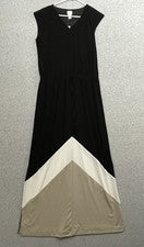 Vestido Chico’s Para Mujer 1 Mediano Multicolor Sin Mangas Tejido Fiesta Cena Moda