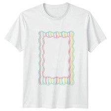Camiseta de verano Preppy pastel marco ondulado para mujer Preppy estética regalo para ella