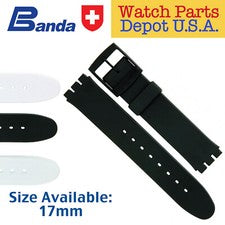 BANDA ALTA CALIDAD P270 PVC GENUINO PARA SWATCH CORREAS PARA HOMBRE (17mm) ¡NUEVO!