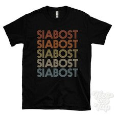 CAMISETA ESTILO RETRO REPETIDO SIABOST para hombre y mujer Reino Unido top name regalo