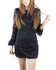 Vestido de encaje manga cuerno de moda para mujer