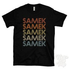 CAMISETA SAMEK ESTILO RETRO REPETIDO Hombre y Mujer Novedad Genial Nombre Regalo