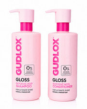 2x Champú y Acondicionador Gudlox Brillo Ácido Glicólico 400 ml Set Cuidado del Cabello Suave