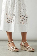 Sandalias Wallis doradas con cuñas para mujer