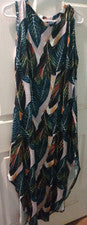 Mujer Verano Estampado Plumas Maxi Camiseta Estilo Vestido Talla Grande Nuevo