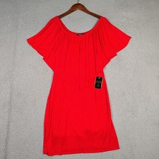 Vestido Thalia Sodi Para Mujer Grande Rojo Volantes Fuera del Hombro Bodycon Fiesta Nuevo con Etiquetas