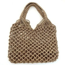 Sam Edelman Verano Hobo Tejido Metálico Oro Rosa Macramé Bolso Trenzado Playa Cartera