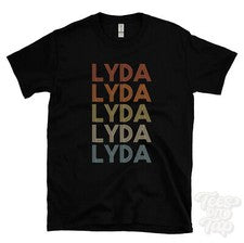 CAMISETA LYDA ESTILO RETRO REPETIDO Hombre y Mujer Novedad Genial Nombre Regalo