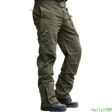 Pantalones Largos Para Hombre Bolsillo con Cremallera Táctico Ejército Militar Pantalones Senderismo Exterior Talla