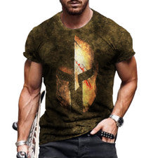 Camisetas Hombres Máscara Caballero Moda Gráfico Camiseta Manga Corta Marrón Tee