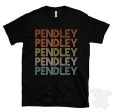 CAMISETA PENDLEY ESTILO RETRO REPETIDO Hombre y Mujer Novedad Genial Nombre Regalo
