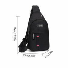 Elegante Crossbody Sling Bag bolsa de pecho mochila deportiva mujer hombre negro