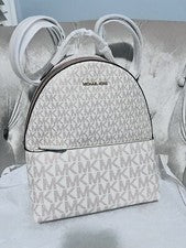 Mochila Bolso de Hombro Michael Kors Sheila Mediano Logo Vainilla Oro Rosa Nuevo Con Etiquetas