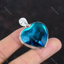 Colgante facetado de indicolita colgante de piedras preciosas de plata de ley 925 joyería hecha a mano