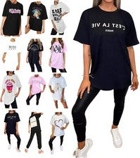 Camiseta para mujer Camiseta Calce holgado Manga corta Damas Eslogan Camiseta Prendas para el torso de gran tamaño