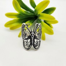Anillo de plata esterlina 925 mariposa para mujer joyería hecha a mano para regalo de Halloween