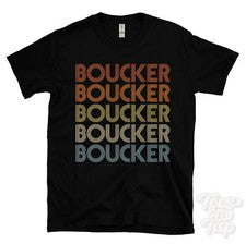 CAMISETA BOUCKER ESTILO RETRO REPETIDO Hombre y Mujer Novedad Genial Nombre Regalo