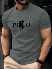 Camiseta redonda de manga corta informal de negocios de verano para hombre, simple de moda