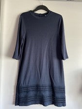 Nuevo vestido Ganni azul oscuro talla S tela elástica muy bonito alto NP ligero