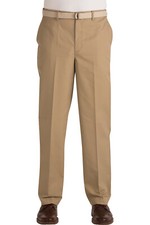 Pantalones Edwards Para Hombre Estilo #2578 Caqui Negocios Frente Plano Talla 34 Largo Sin Dobladillo
