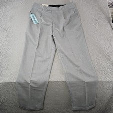 Pantalones de vestir Enrico Bertucci para hombre 34x32 gris micro cuadros forro satinado estilo 69290