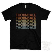 CAMISETA THORNDALE ESTILO RETRO REPETIDO Hombre y Mujer Novedad Genial Nombre Regalo