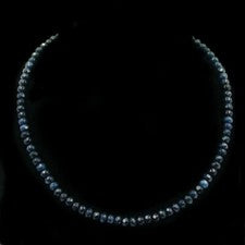 BAILYSBEADS dunkelblaue Saphir-Kette Halskette behandelt 4x6mm facettiert NL056