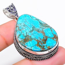 Colgante de joyería de plata esterlina 925 hecho a mano con piedras preciosas...