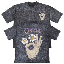 Camiseta Okay Mujer Gris Carbono Gran Tamaño Terry Francés Novio Margarita Regalo Para Ella
