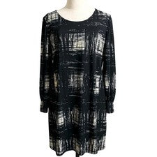 NUEVO Vestido para mujer Leota XL negro hasta la rodilla manga larga tejido suave - CJ