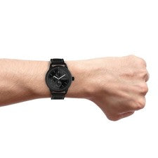 Oozoo Cuero Reloj Unisex C10909 Análogo Reloj de Cuarzo Pulsera Negro UOC10909