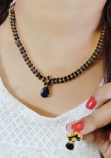 Conjunto de collar de boda mujer indio Bollywood fiesta nupcial enchapado en oro circonita RR03