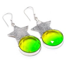 Pendiente de joyería de plata esterlina 925 hecho a mano con piedras preciosa...