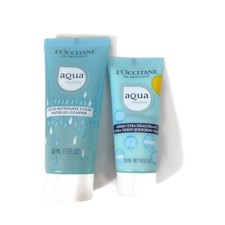 L'Occitane Descontinuado Aqua Gel Limpiador y Crema Apagadora Cuidado Facial Set Nuevo