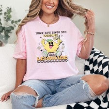 Camiseta When Life Gives You Lemons para mujer hilada en anillo retro cóctel regalo para ella