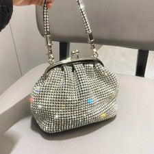 Bolso mensajero de hombro de diamantes de imitación de moda para mujer