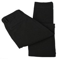 L.B.M. Pantalones 1911 Negro Gris Punto Calce Ajustado Frente Plano Mezcla Algodón 46 30 Nuevos con Etiquetas