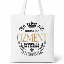 Bolso de Mano OZMENT Family Surname House Of White Algodón