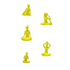 5 piezas decoraciones de figuras de meditación yoga sala de estar dormitorio para escritorio en el hogar