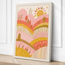 Impresión en lienzo boho horizonte en capas arte de pared decoración del hogar listo para colgar