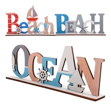 3 Piezas Decoraciones de Estante Tema del Océano Playa Adornos Temáticos para el Hogar