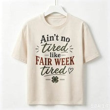 Fair Week 4-H Trébol Gráfico Multicolor Camiseta Informal Algodón Cuello Redondo Granja Camiseta