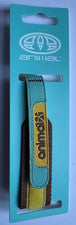 Correa de reloj delgada animal azul claro gamuza y amarillo marca en relieve 16 mm de ancho