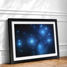 Impresión de arte de pared con marco espacial del cúmulo estelar de las Pléyades decoración del hogar lista para colgar