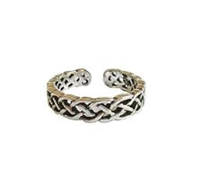 Anillo de plata de ley (925) ¡anillo ajustable con banda celta!! ¡Nuevo!!