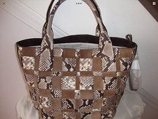 Bolso de Mano Michael Kors Caqui Dune Oscuro Para Mujer Vivian Python