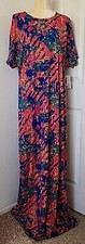 NUEVO Maxi Vestido LulaRoe Para Mujer 2XL Primavera Floral Paisley Elástico Manga Corta