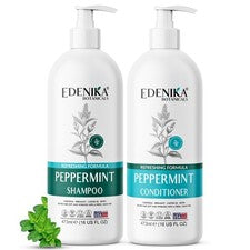 Set de champú y acondicionador Edenika menta, cuidado refrescante e hidratante del cabello