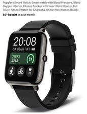 Popglory Reloj Inteligente, Reloj Inteligente con Presión Arterial, Monitor de Oxígeno Sanguíneo Fitness